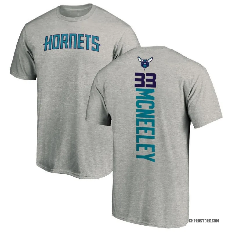 Liam McNeeley Men's Charlotte Hornets Ash Backer T-Shirt