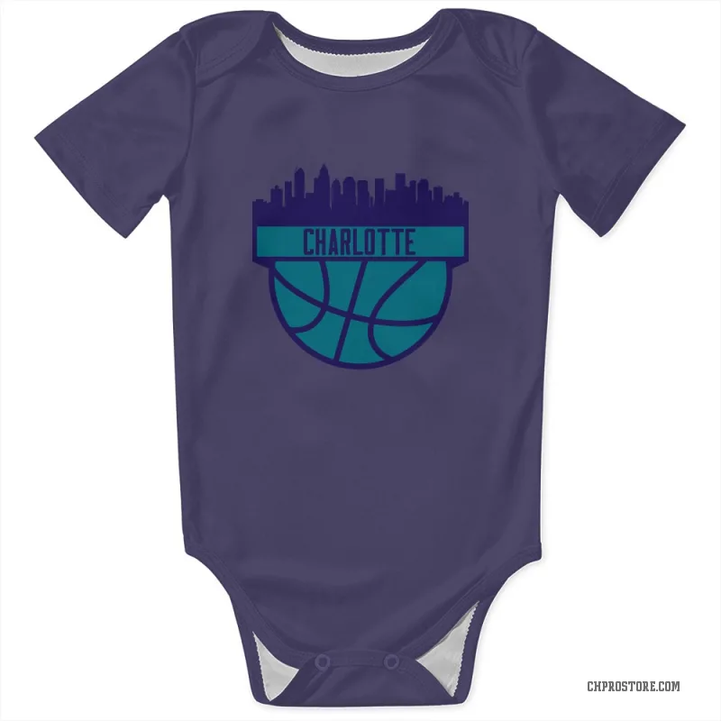 Mason Plumlee  Purple Charlotte Hornets  Newborn & Infant Bodysuit