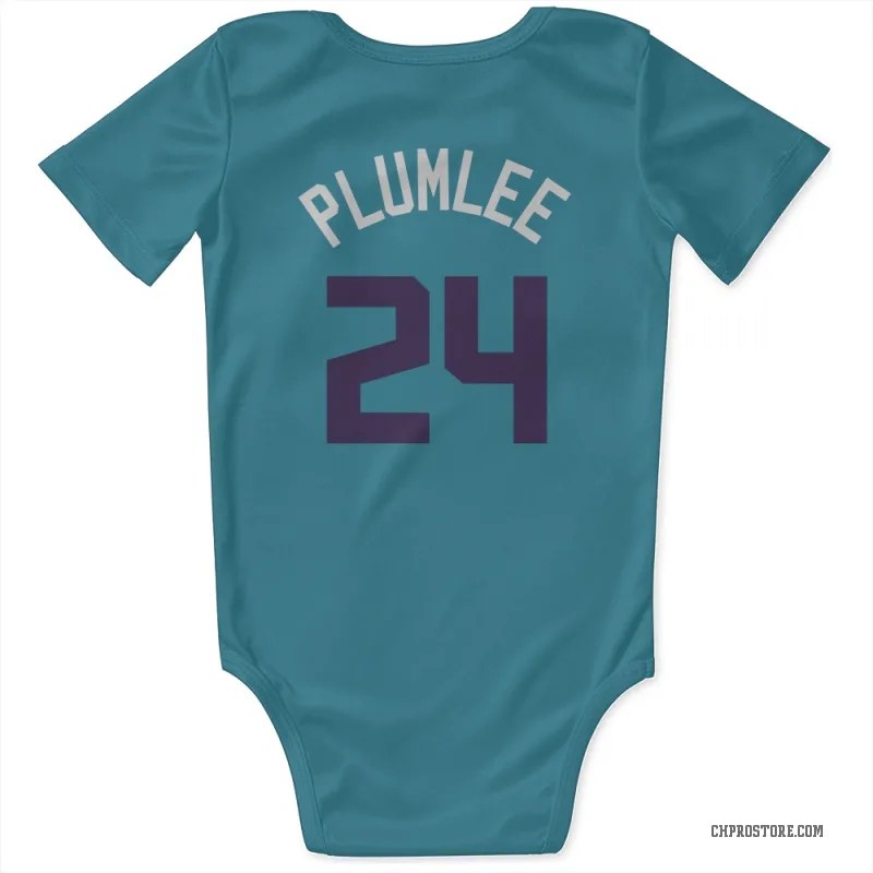 Mason Plumlee  Purple Charlotte Hornets   Teal  Newborn & Infant Bodysuit