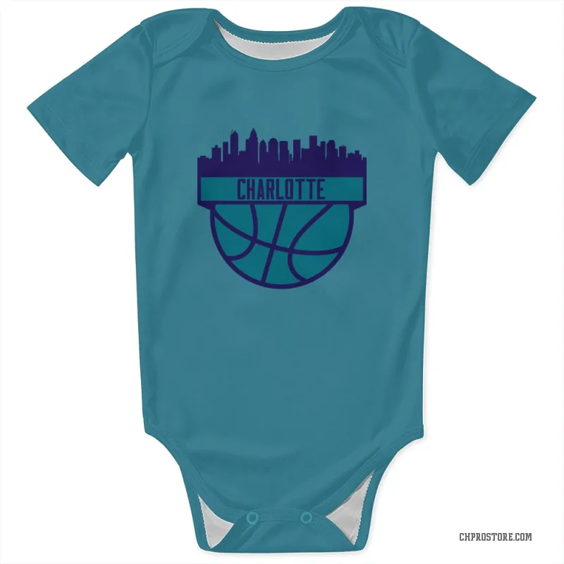 Mason Plumlee  Purple Charlotte Hornets   Teal  Newborn & Infant Bodysuit