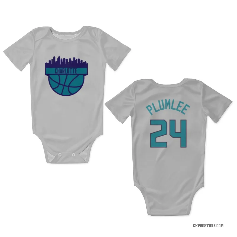 Mason Plumlee  White Charlotte Hornets  Newborn & Infant Bodysuit