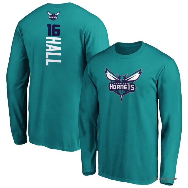 PJ Hall Men's Teal Charlotte Hornets Backer Long Sleeve T-Shirt