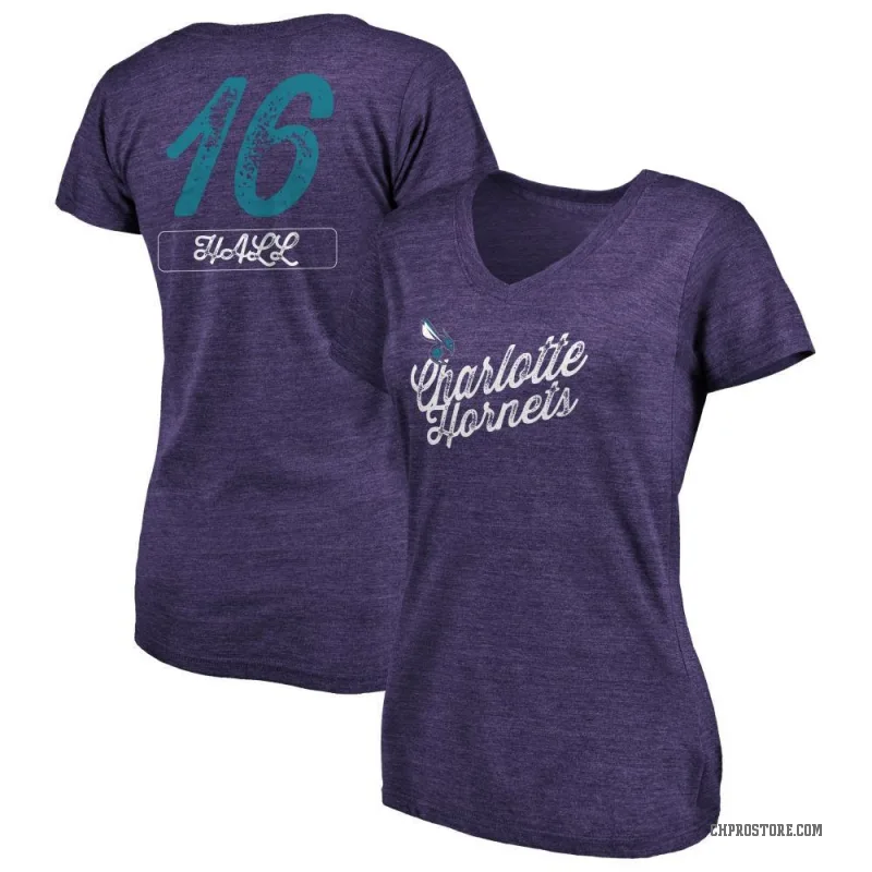 PJ Hall Women's Purple Charlotte Hornets Sideline V-Neck T-Shirt