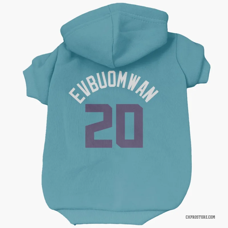 Tosan Evbuomwan  Purple Charlotte Hornets   Teal  Cat & Dog Pet Hoodie