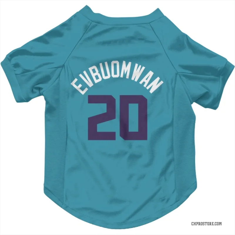 Tosan Evbuomwan  Purple Charlotte Hornets   Teal  Cat & Dog Pet Jersey