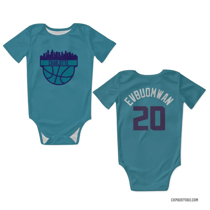 Tosan Evbuomwan  Purple Charlotte Hornets   Teal  Newborn & Infant Bodysuit