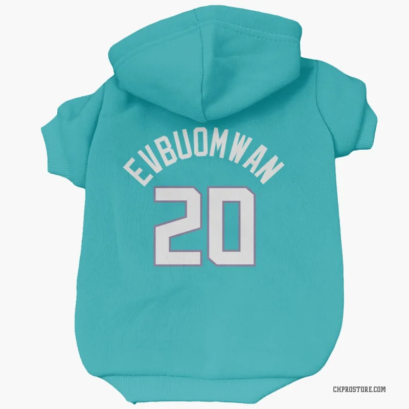 Tosan Evbuomwan  Teal Charlotte Hornets  Cat & Dog Pet Hoodie