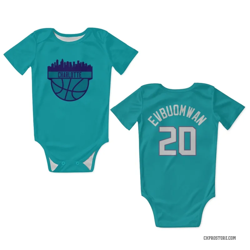 Tosan Evbuomwan  Teal Charlotte Hornets  Newborn & Infant Bodysuit