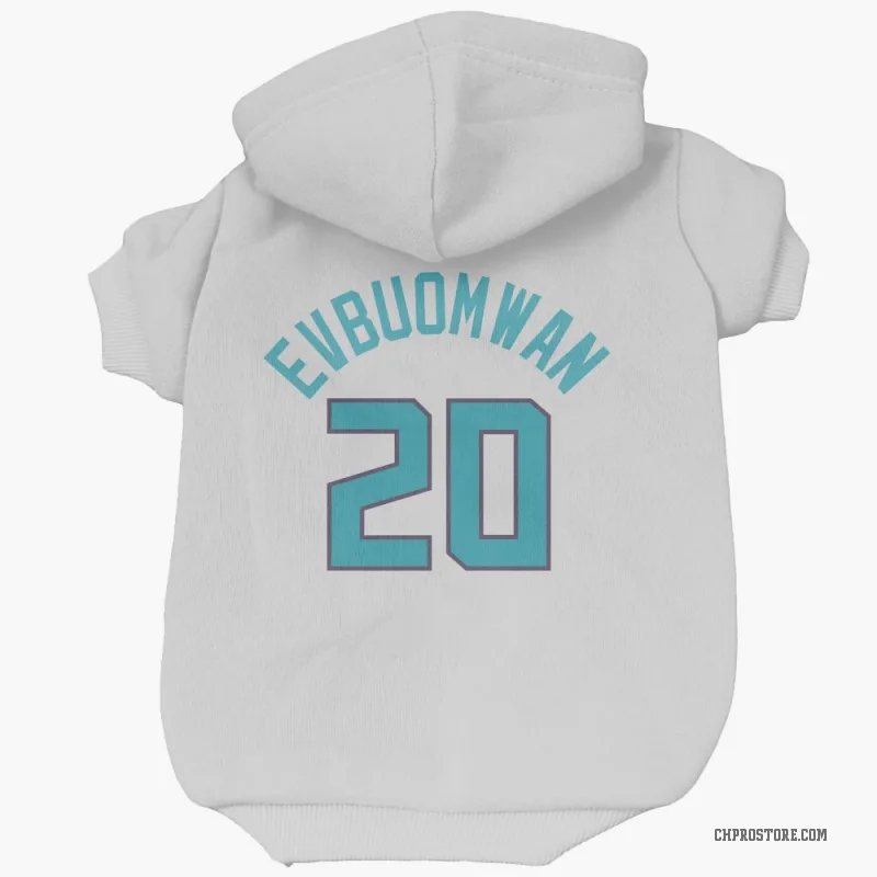 Tosan Evbuomwan  White Charlotte Hornets  Cat & Dog Pet Hoodie