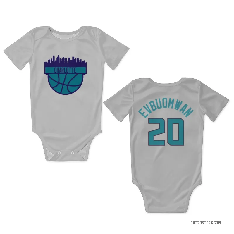 Tosan Evbuomwan  White Charlotte Hornets  Newborn & Infant Bodysuit